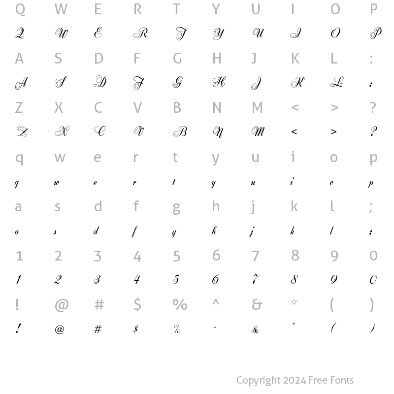 Character Map of Anette Regular