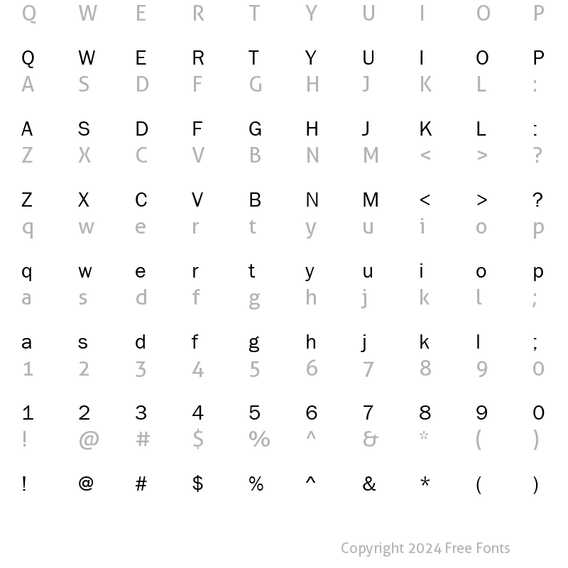 Character Map of Ang DaunPov Regular