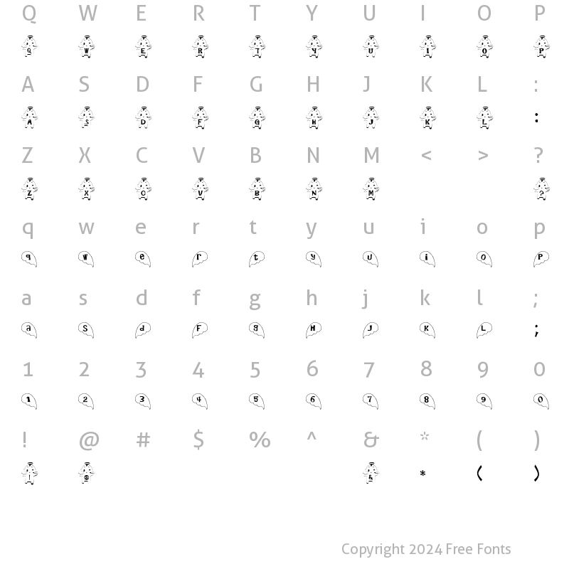 Character Map of Angel Font Regular