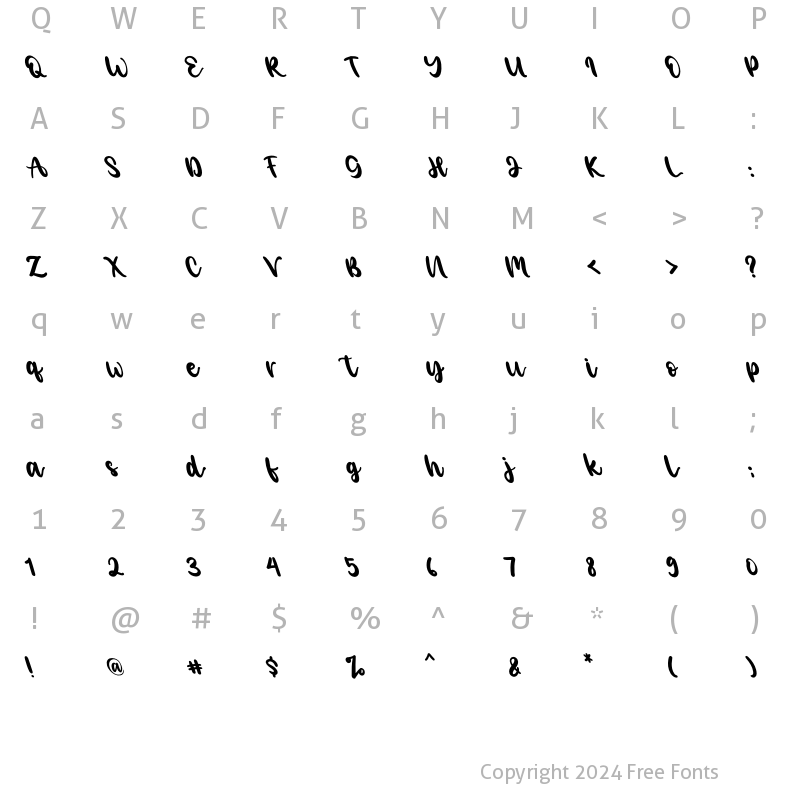 Character Map of Angelica Caroline Tilted