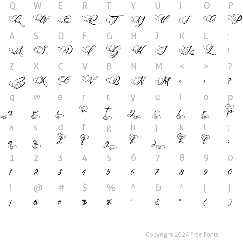 Character Map of Angelin Titling Regular