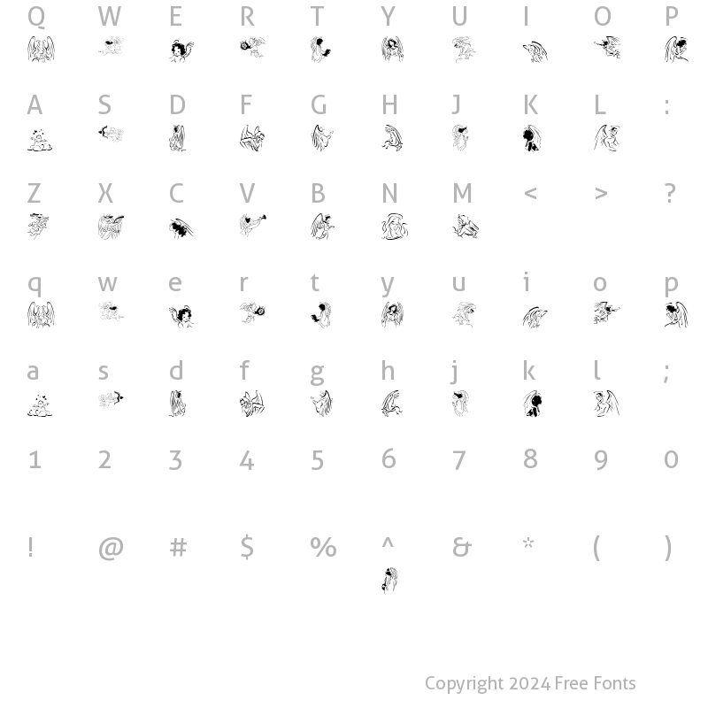 Character Map of Angelinos Regular