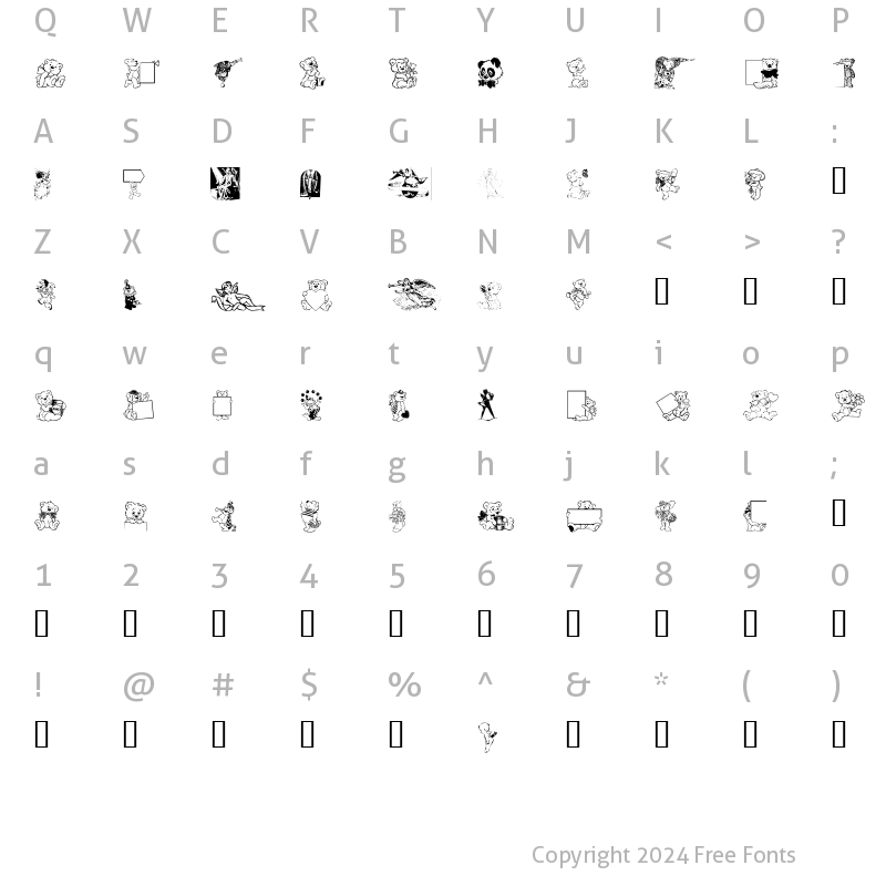 Character Map of AngelsBears Regular