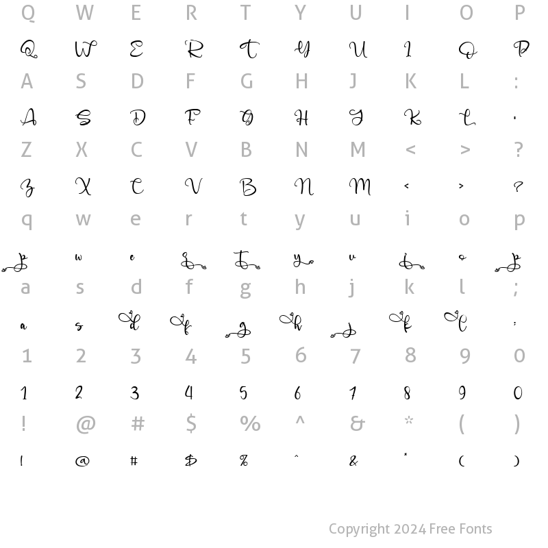 Character Map of Angelynn Titling Regular