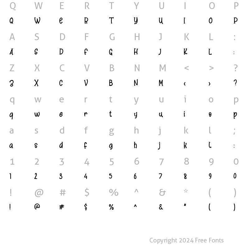 Character Map of Angkise Regular