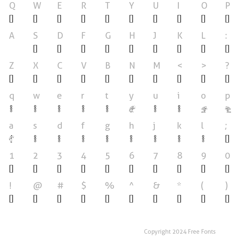 Character Map of animal crackers (eval) Regular