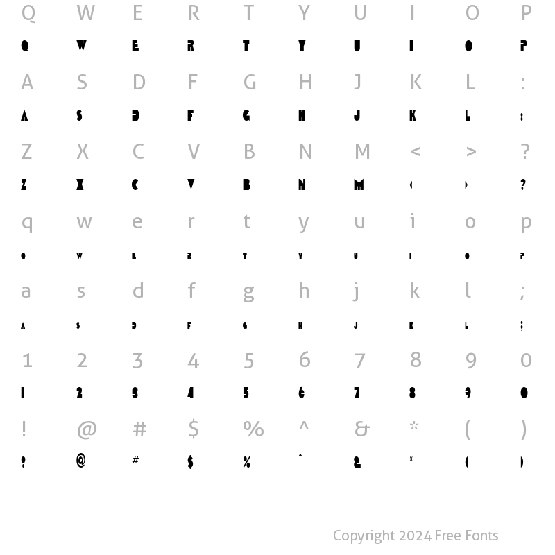 Character Map of Animal Regular