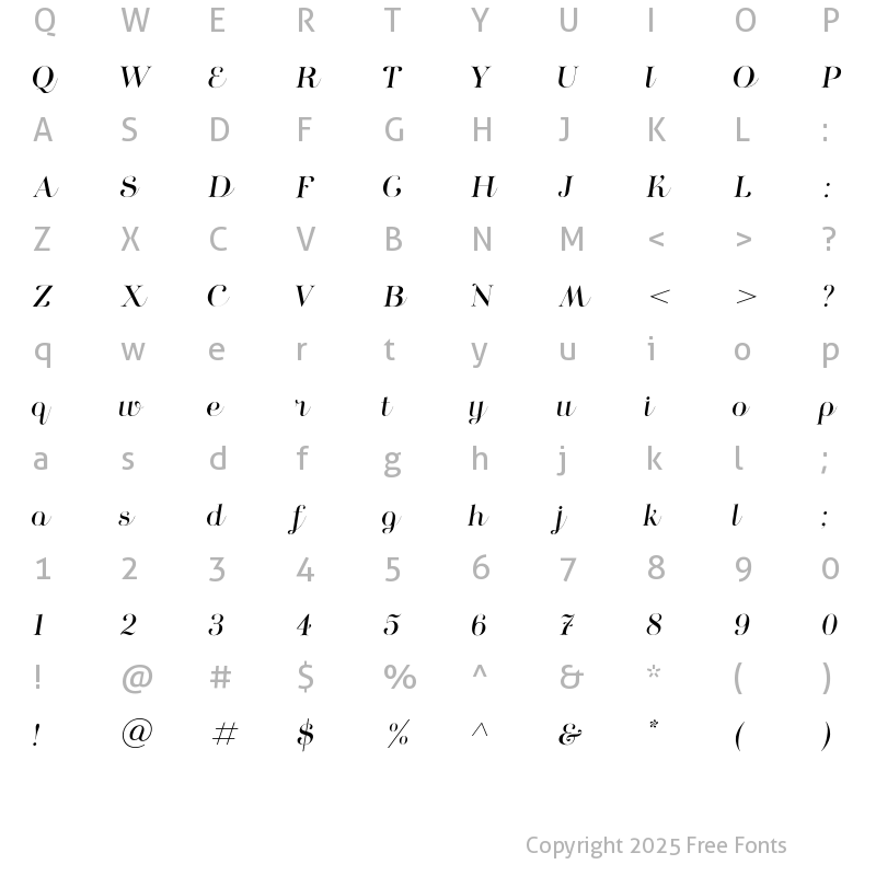 Character Map of Animation Regular