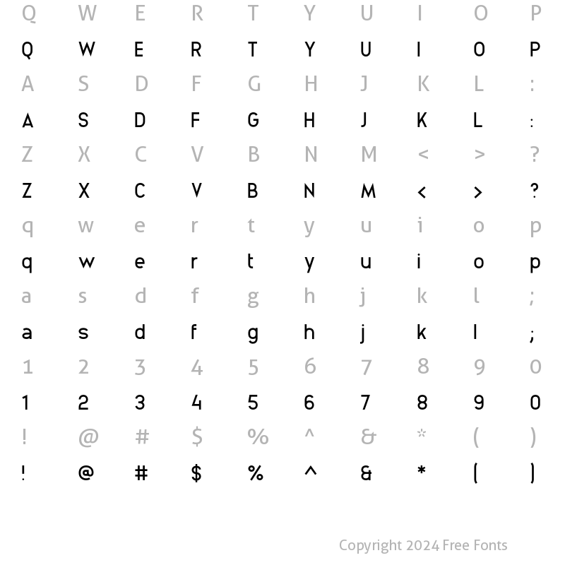 Character Map of Animosa Light