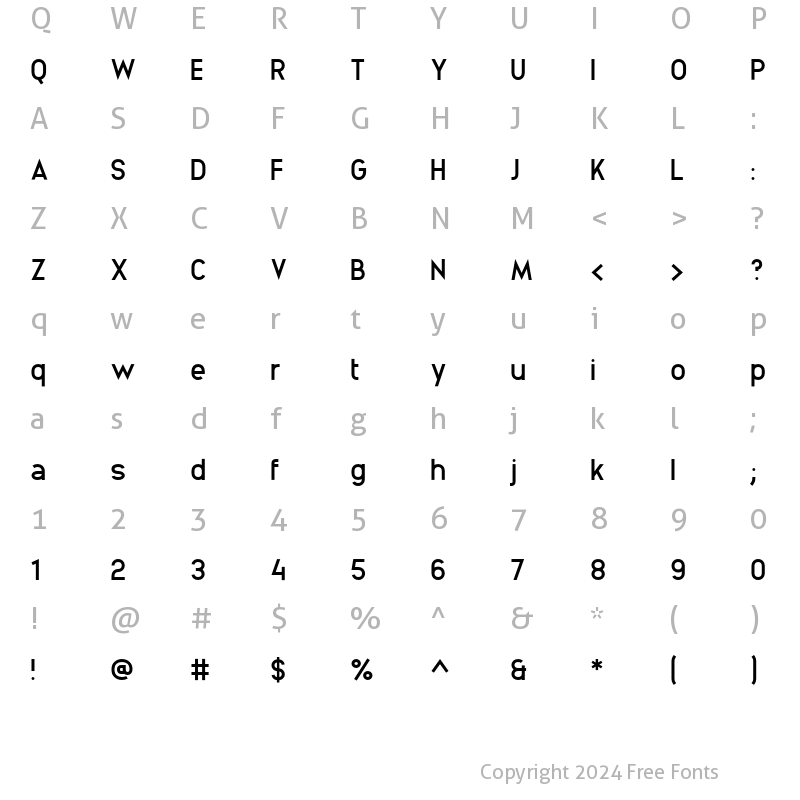 Character Map of Animosa Regular