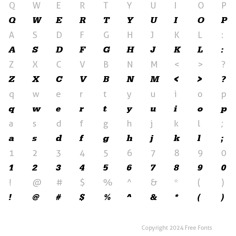 Character Map of AnitaBecker Bold Italic