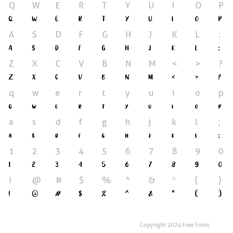 Character Map of Anjellic Sans Regular