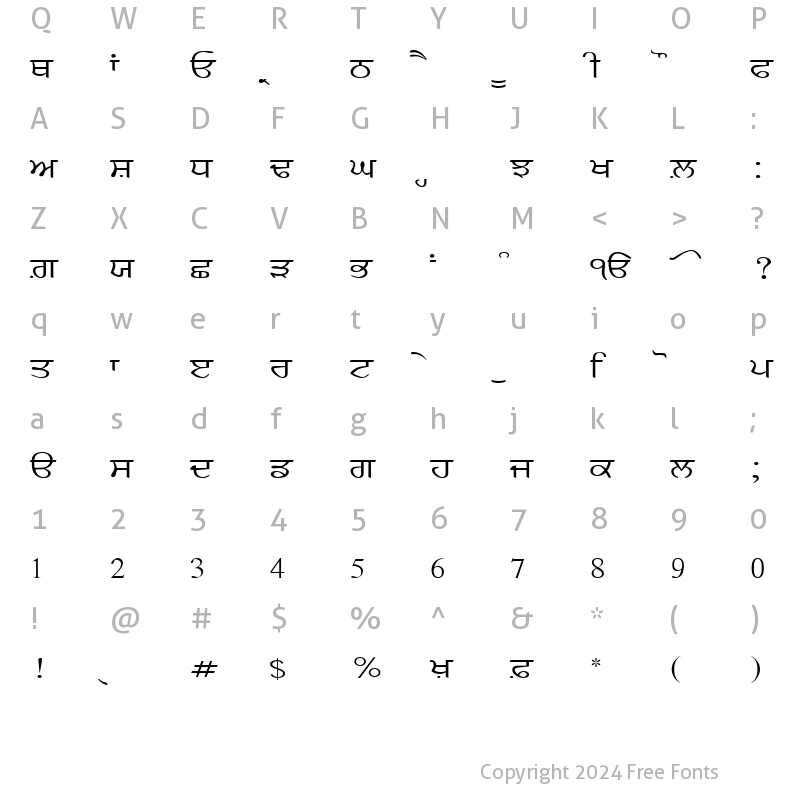 Character Map of AnmolKalmi Regular