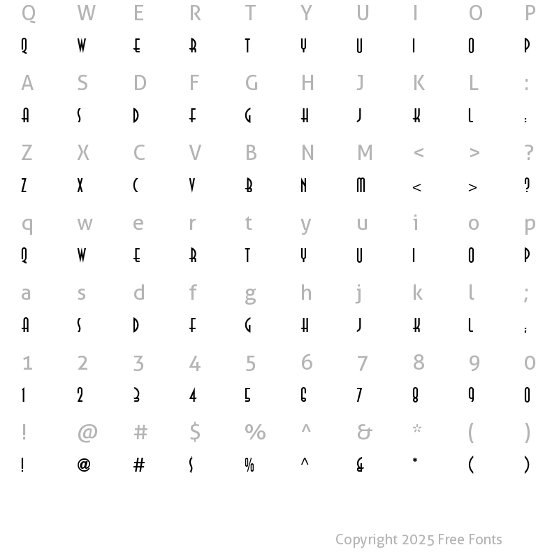 Character Map of Anna ICG Regular