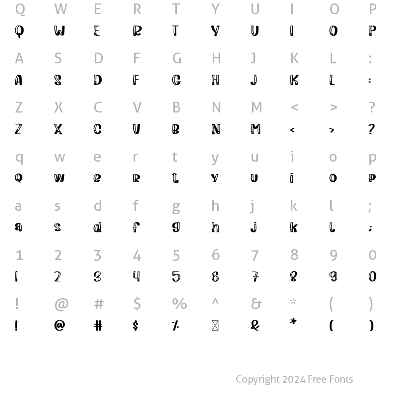 Character Map of Annatasia Regular