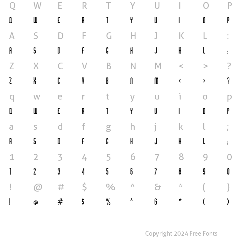 Character Map of Anoura Font Regular