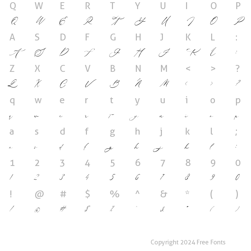 Character Map of Ansylia Regular