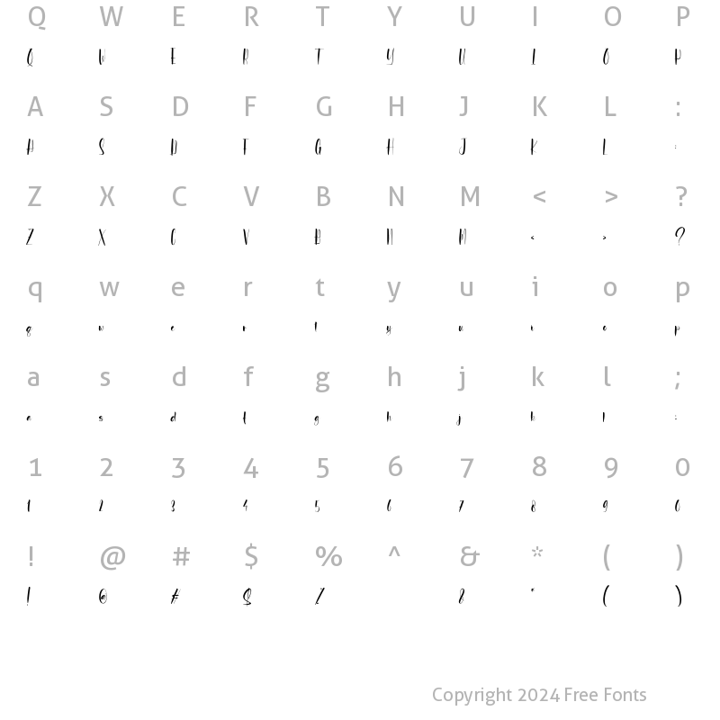 Character Map of Antayha Regular