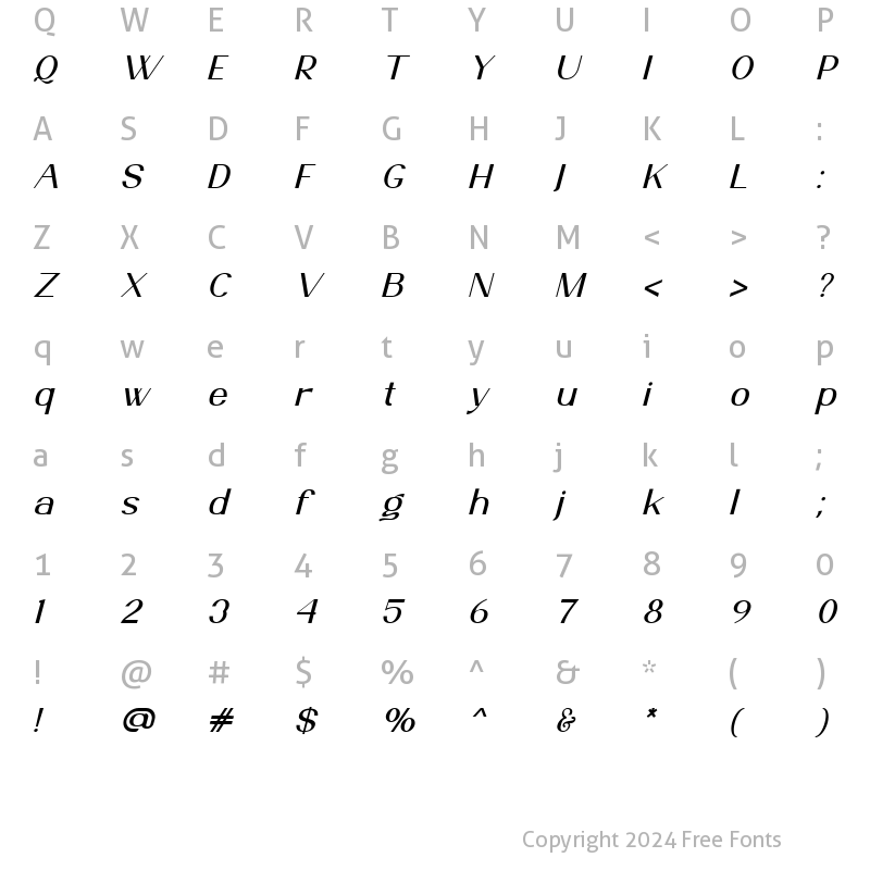 Character Map of Ante Cf Italic