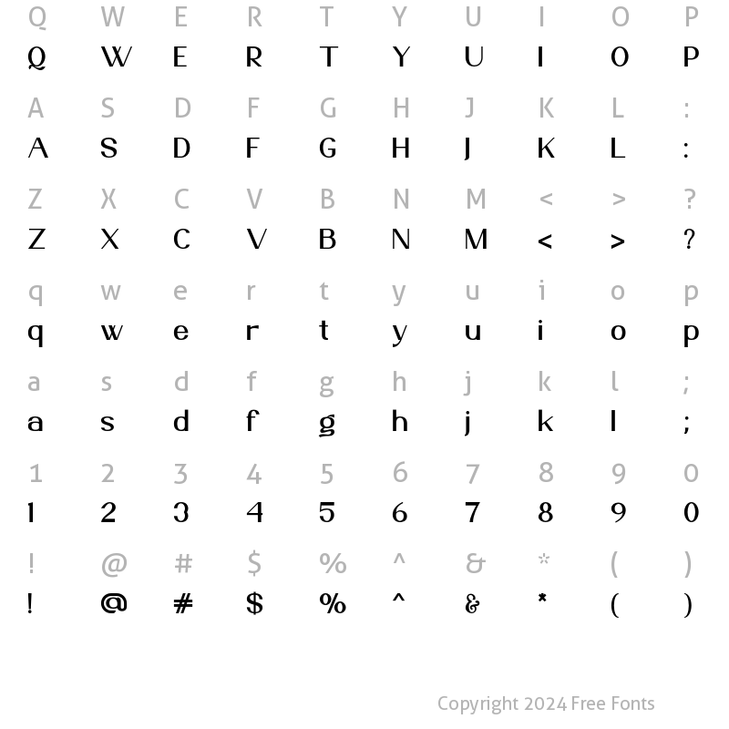 Character Map of Ante Cf Semi Bold