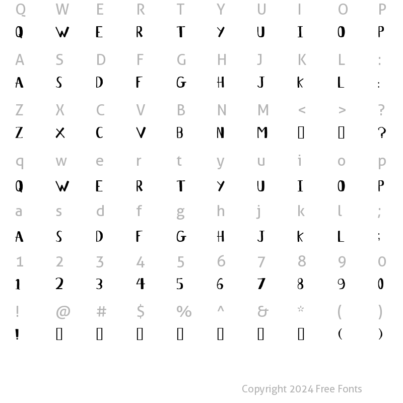 Character Map of Antelope H Regular