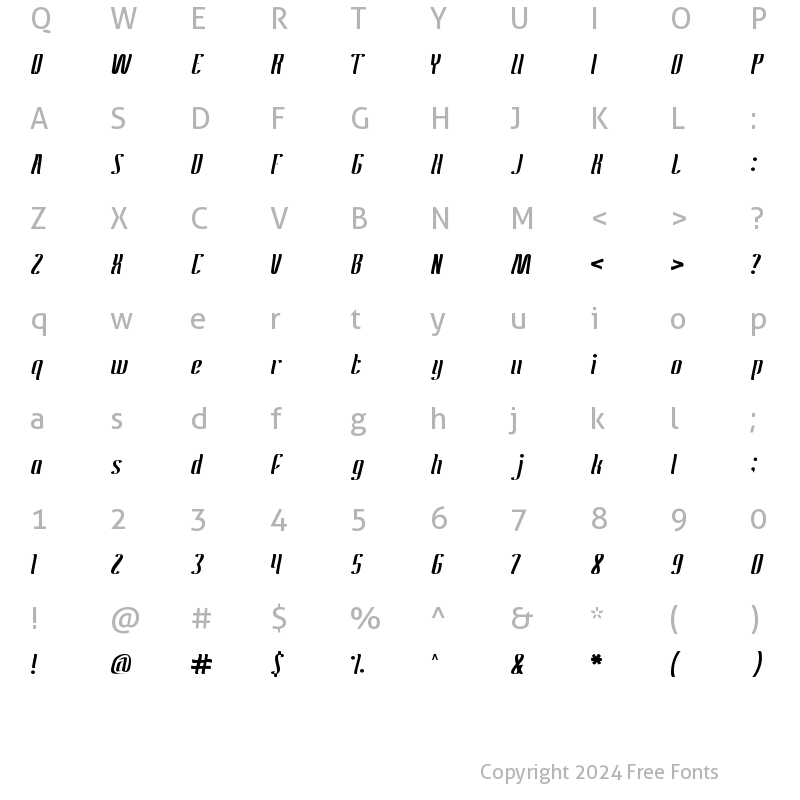 Character Map of Antelope Run-Light Regular