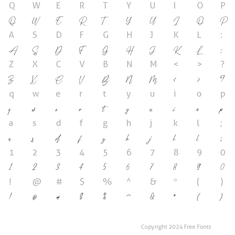 Character Map of Antemian Regular