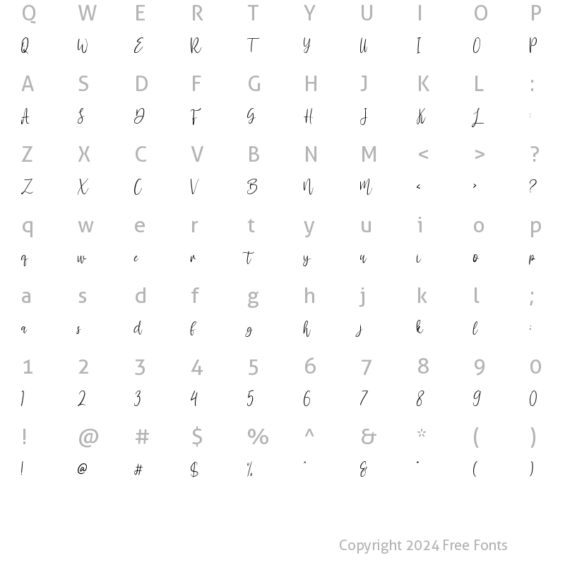 Character Map of Antemy Regular