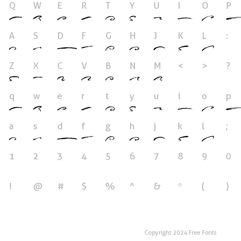 Character Map of Antero Underlines Regular