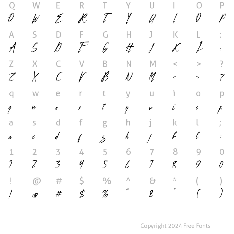 Character Map of AnthiasTaira Regular