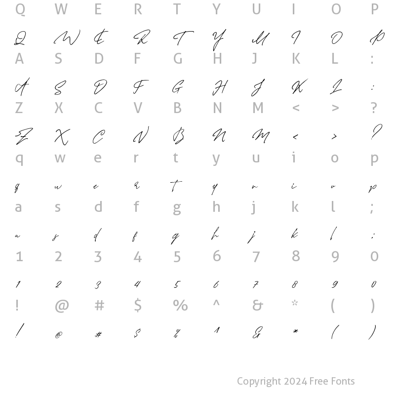 Character Map of Anthonio Marlay Regular