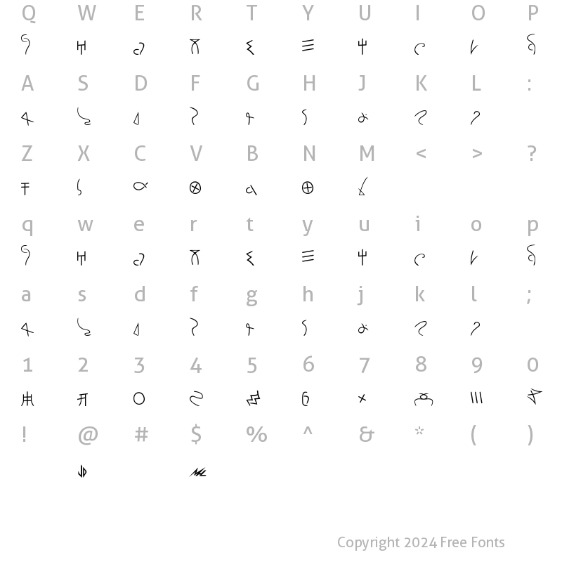 Character Map of Anti-Life_Runes Bold