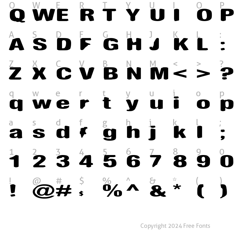 Character Map of Antimony Funk Regular