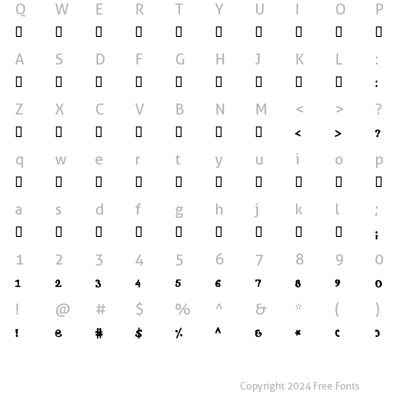 Character Map of Antiochus Bold