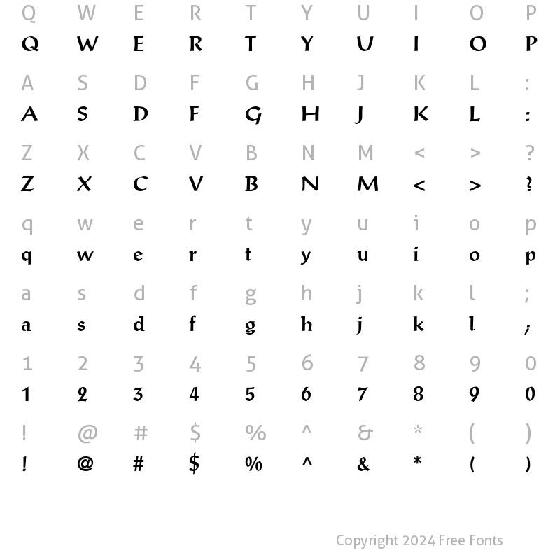 Character Map of Antiqua SSi Bold