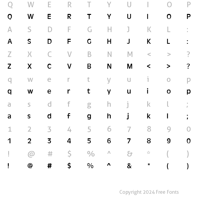 Character Map of Antique-Olive-Normal Regular