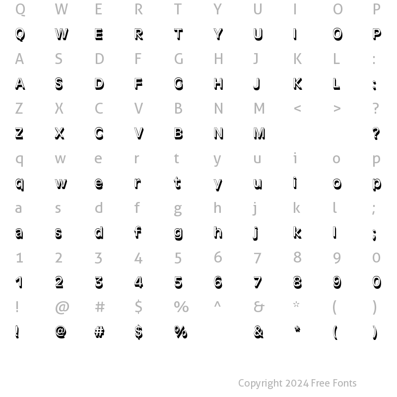 Character Map of Antique Olive T Sh1 Regular