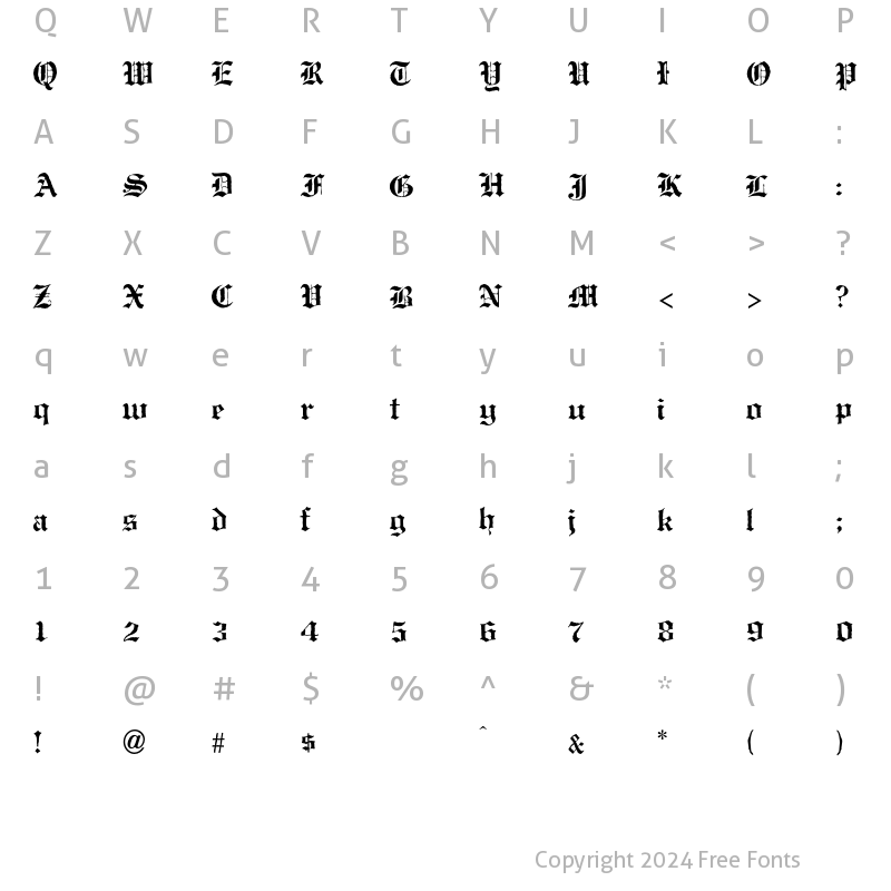 Character Map of AntiqueBlack Regular