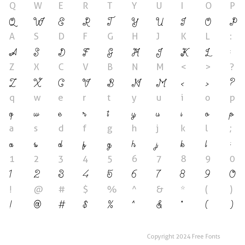 Character Map of Antiqueline Regular