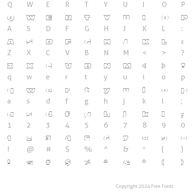 Character Map of AntiqueOliNorOutPReg Regular