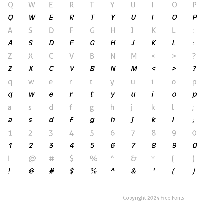 Character Map of AntiqueOlive Italic