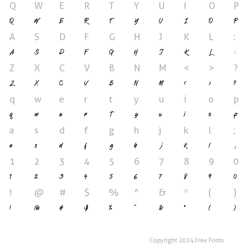 Character Map of Antiquity Blick Regular