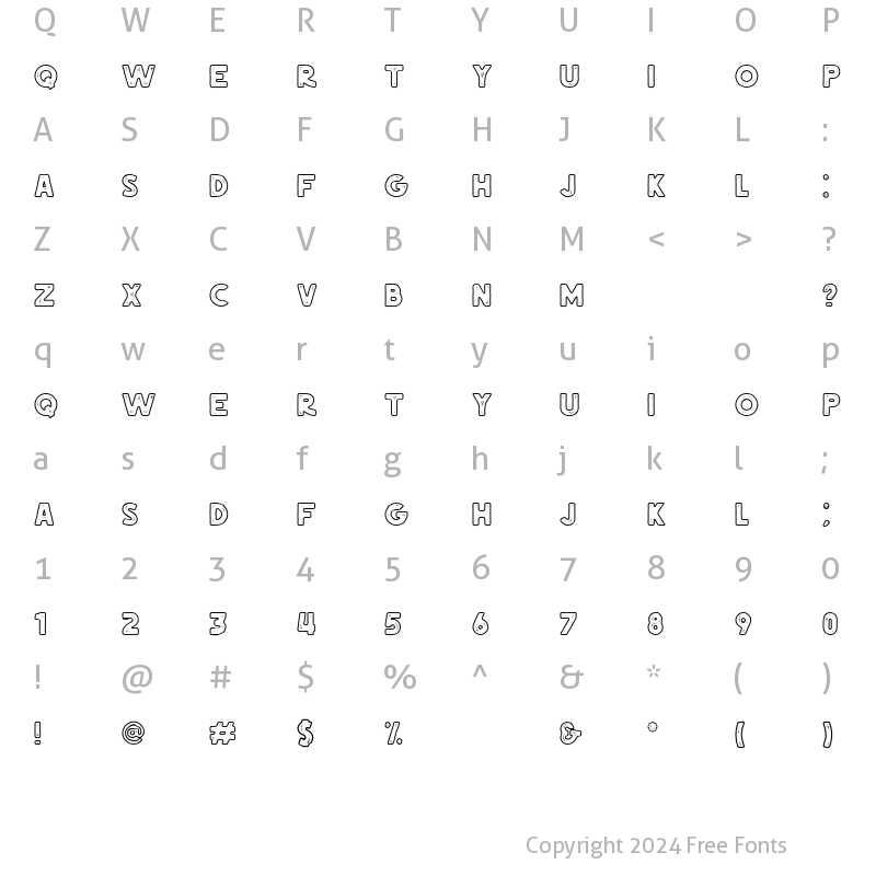 Character Map of Antler Bold Rough Line