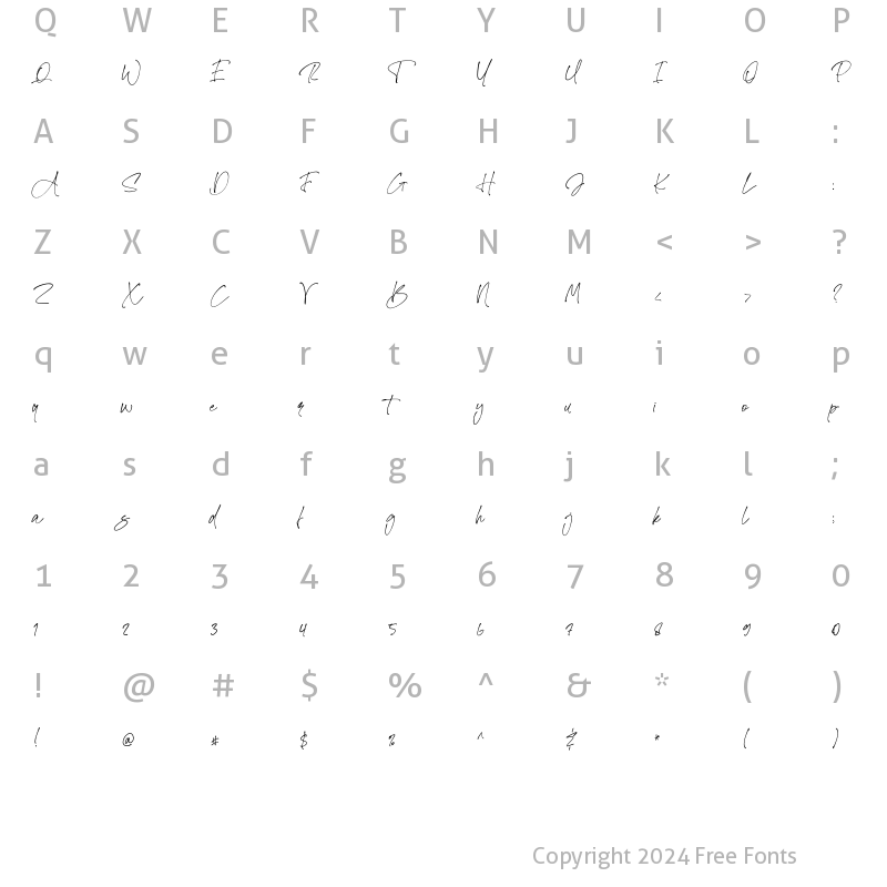 Character Map of Antomades Regular