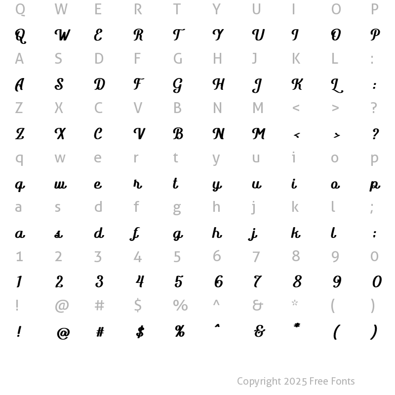 Character Map of Anttonelly Regular