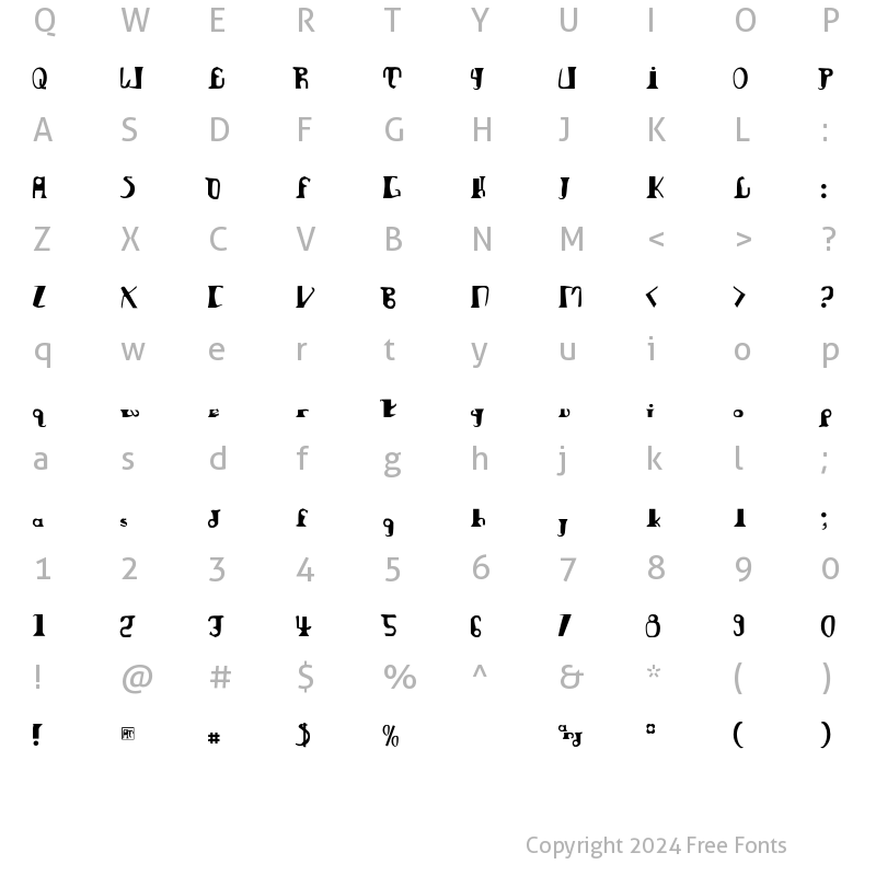 Character Map of Anvilregular Regular