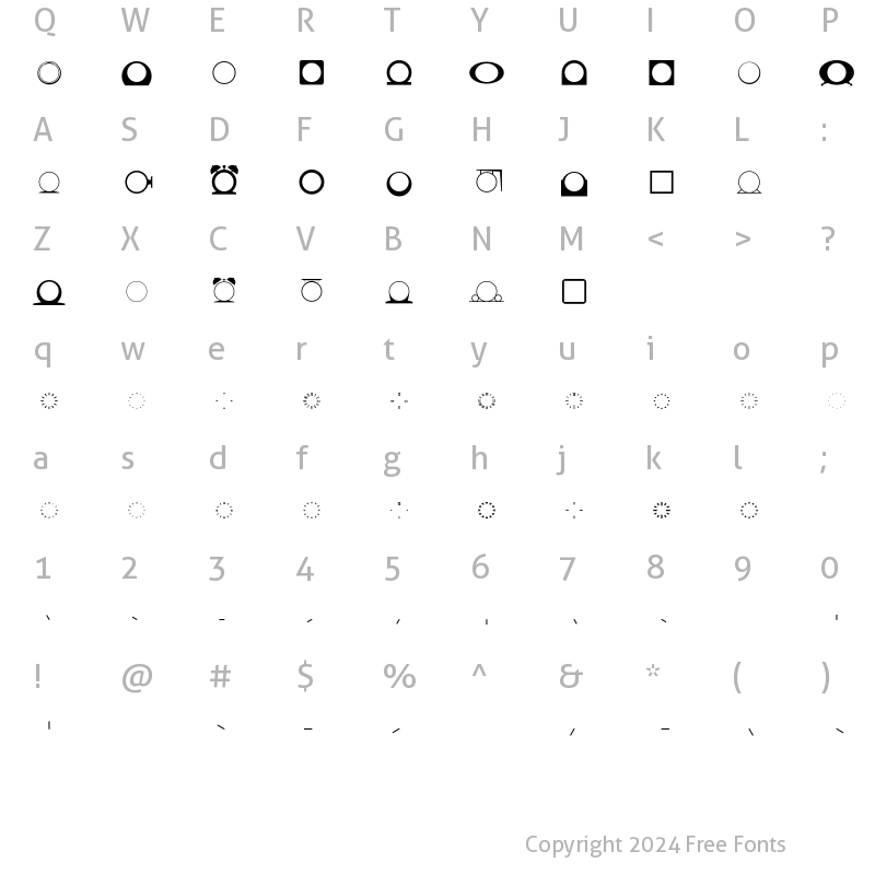 Character Map of AnytimeNow Regular