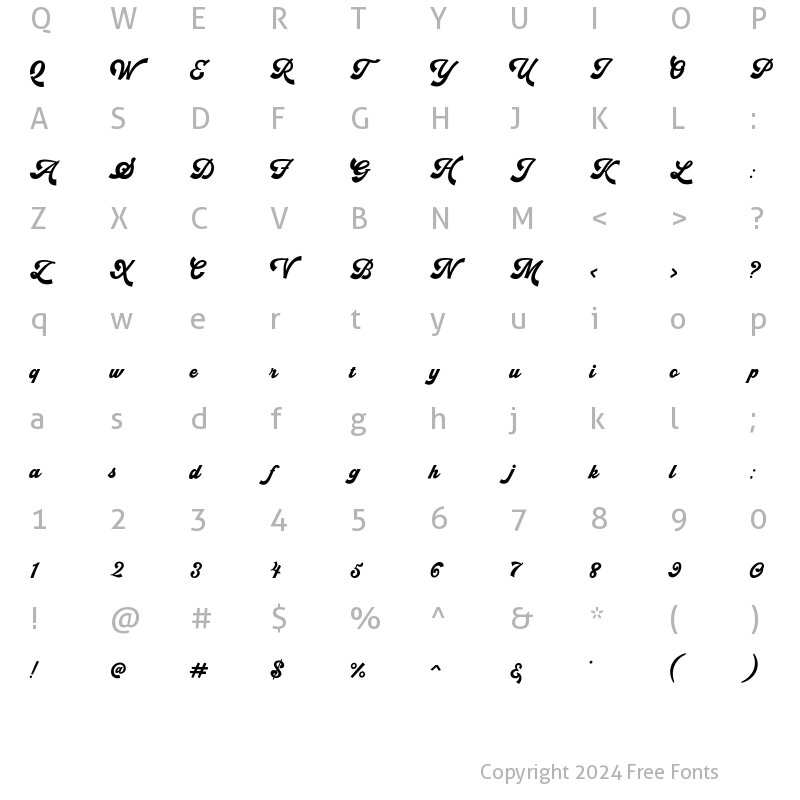 Character Map of Aorasmith Regular