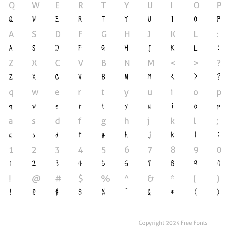 Character Map of aoyagireisyosimo2 Regular