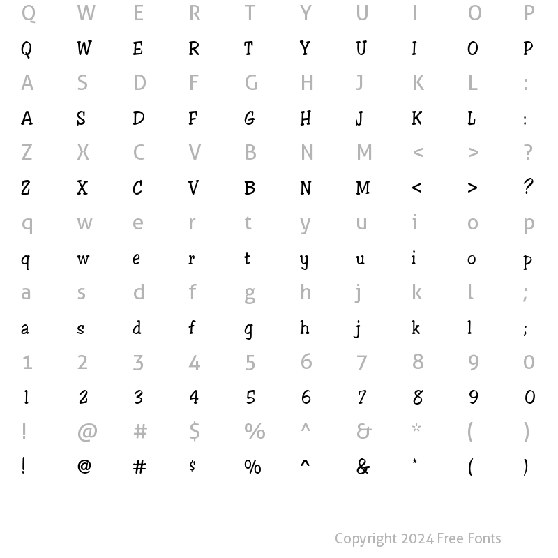 Character Map of ApacheURWTReg Regular